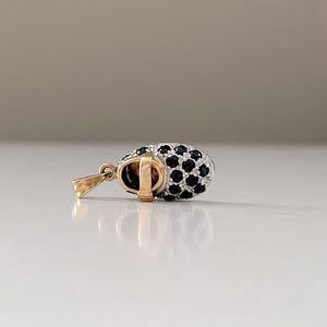 14k gold sapphires baby shoe pendant charm
